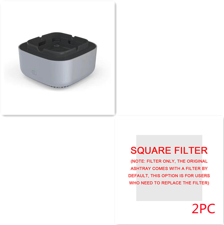 Square filter replacement insert for air-purifying ashtray, 2-pack