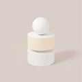 White stackable cylinder pedestal with round ball top